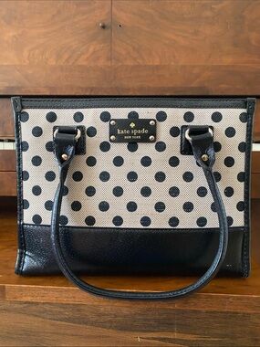 kate spade Black and Cream Polka Dot Tote